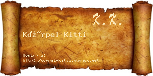 Körpel Kitti névjegykártya
